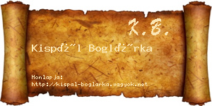 Kispál Boglárka névjegykártya